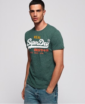 Superdry Vintage Logo Tri Férfi Pólók Kék/Fehér | QLIHK5194